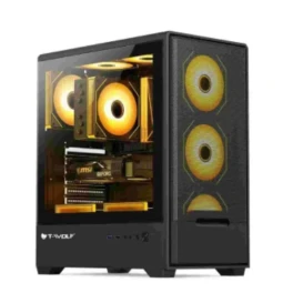  T-WOLF BLAZE BOX X4 ARGB Mid-Tower E-ATX Gaming Casing Black 