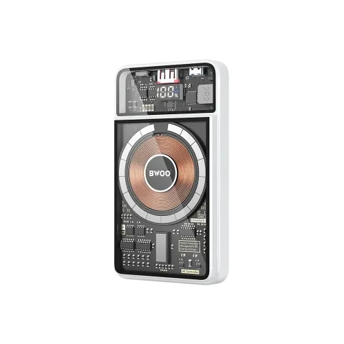  BWOO BO-P49 10000mAh Magnetic Wireless Power Bank With Built-in Type-C & Lightning Cable 