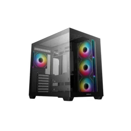 DeepCool CG530 4F Panoramic Tempered Glass Panels Dual Chamber ATX FISHTANK Case with 4 ARGB Fans 