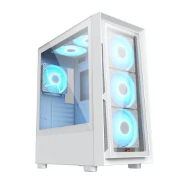 PC Power Crystal Glass V3 WH ATX Desktop Gaming Casing 
