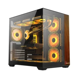  PC POWER DARK WOOD Casing With 10 FANS 