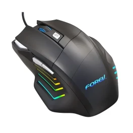 FOREV FV-X7 3200dpi Wired Mechanical Gaming RGB Lighted Mouse (Black) 