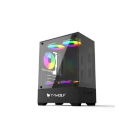  T-Wolf Ice Cooler X5 ARGB M-ATX Mid Tower Gaming Casing Black 