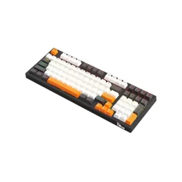 PC POWER K98 Gaming RGB Mechanical Keyboard (Black & White + Orange)