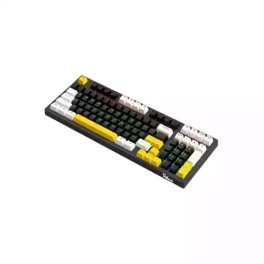 PC POWER K98 Gaming RGB Mechanical Keyboard (Keycap Black & White + Yellow)