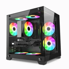 Wintech PANDORA'S BOX X2 BK M-ATX Gaming PC Case with 5 ARGB Fan and 350W PSU