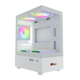 PC POWER SKYVIEW V2 WH Casing With 3 FANS and 550W PSU