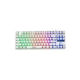 PC POWER K87 White Retro Punk Suspension Keyboard