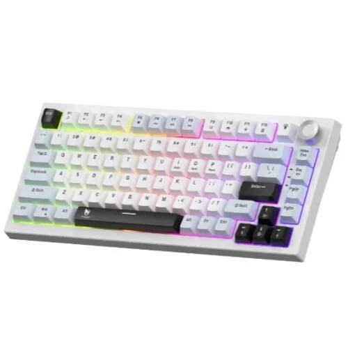  T-wolf K81 75% Gasket-Mounted Tri-Mode White Mechanical Keyboard 