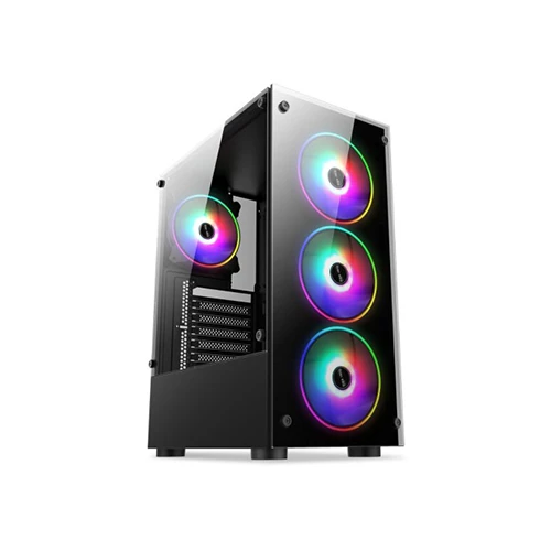  TECH POWER TM301 Gaming Case with 4 ARGB Fan – Black 
